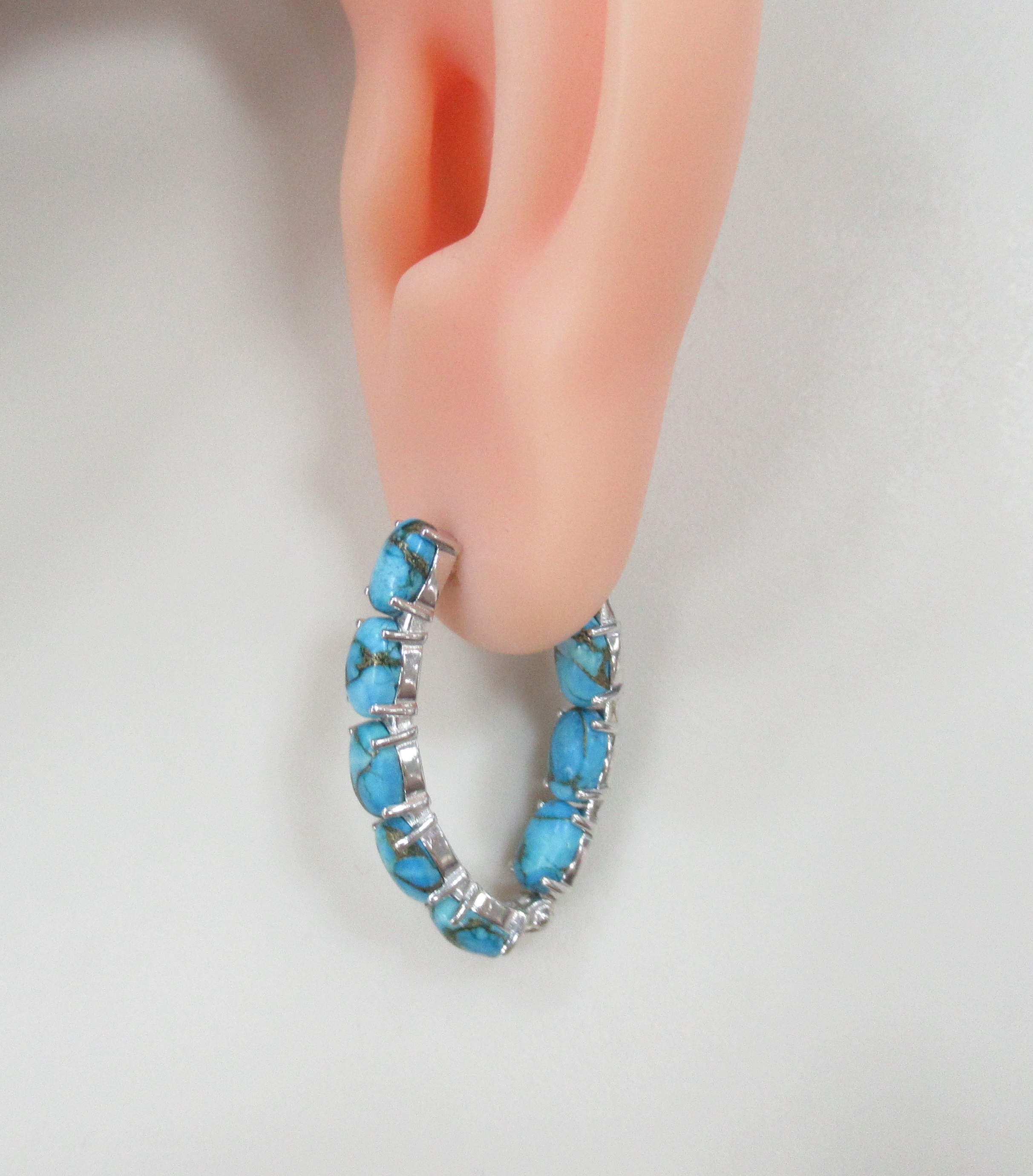Серебряные серьги с бирюзой